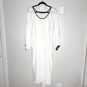 Ciao Lucia Lia Dress Long Sleeve Midi Flowy Balloon Sleeve Boho In White Size M